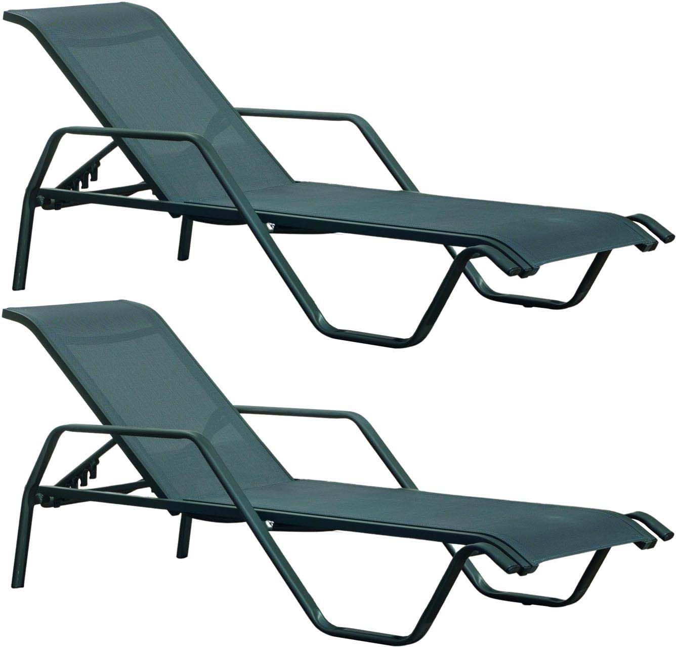 Bain de soleil en aluminium marina (lot de 2) (anthracite et gris foncé)