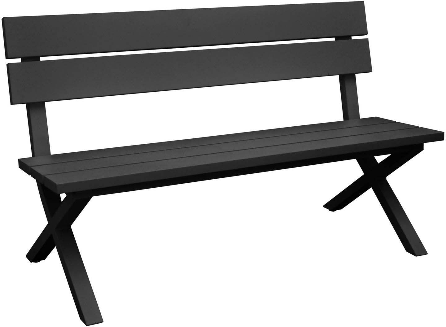 Banc jardin avec dossier en aluminium crossway (gris)