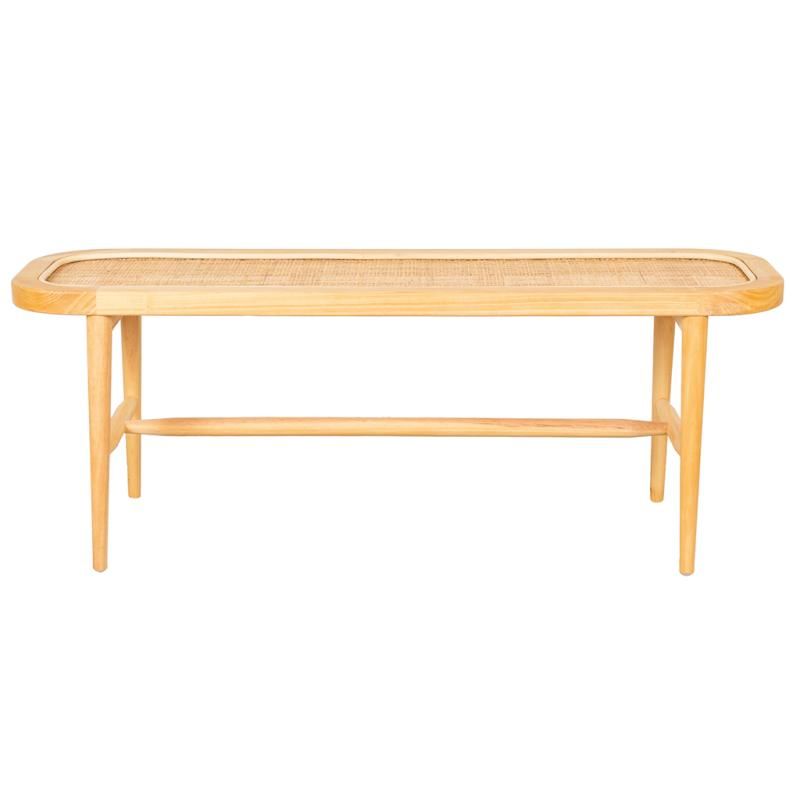 Banquette en bois naturel et feuille de palmier - Cosydar