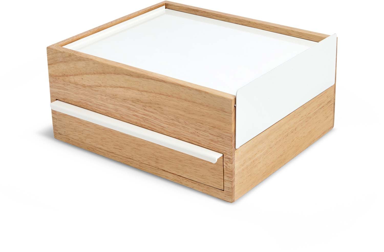 Boîte à Bijoux En Bois Avec 6 Niveaux - Avec Couvercle En Verre Et Tiroirs - Cadeau Pour Noël/anniversaire/Saint-Valentin - Blanc