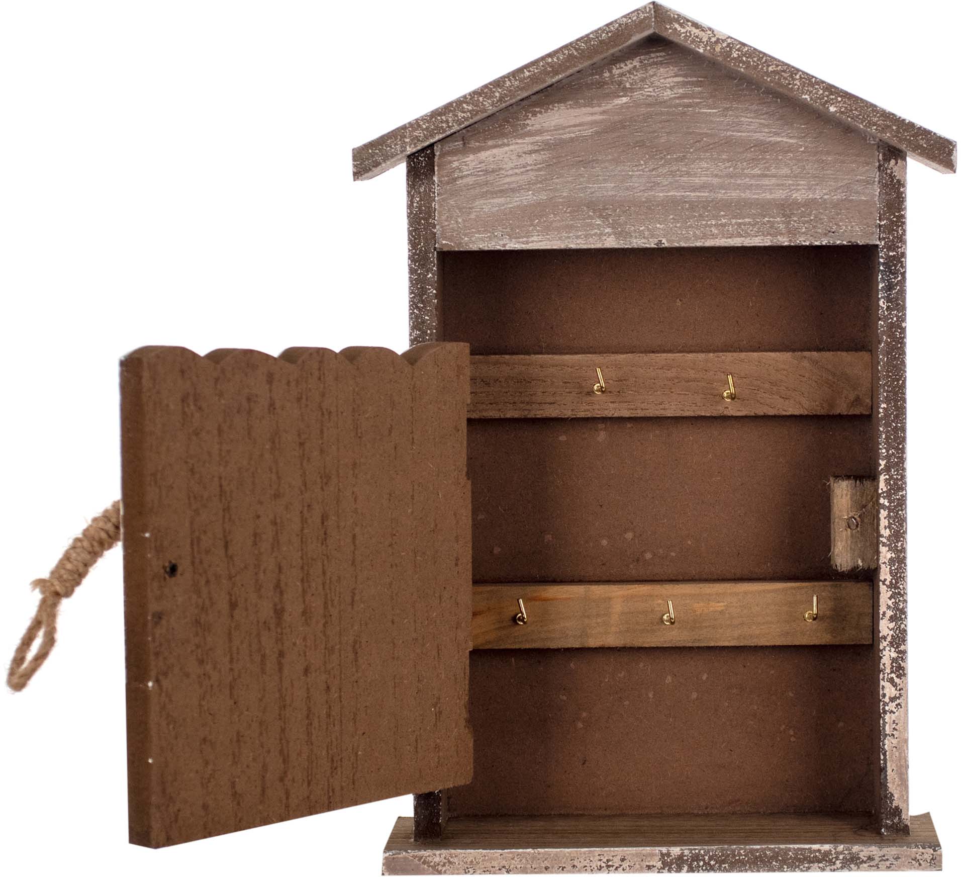 Boîte à Clés En Bois Paris Prix Roxie – Marron, 28 Cm, Rangement Mural