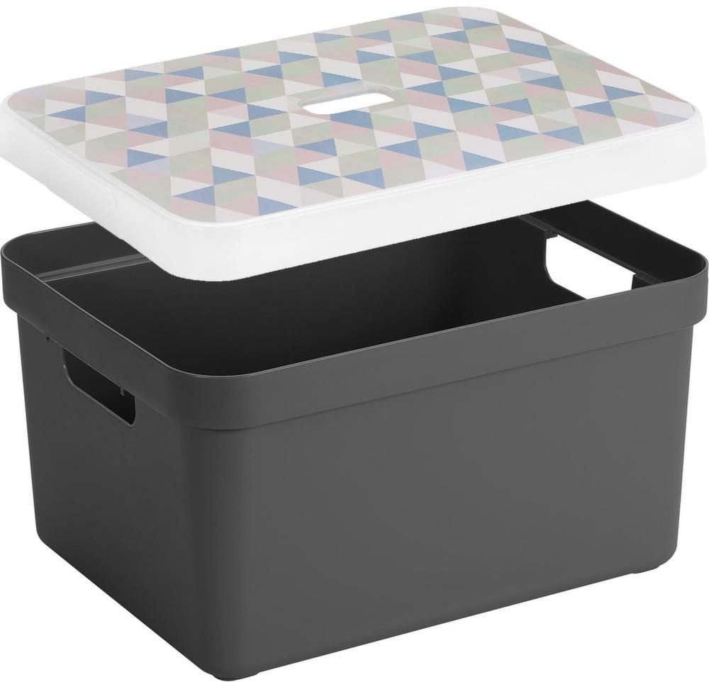 Boite De Rangement Decorative Avec Couvercle Boite de rangement avec couvercle motif triangles sigma home box 32 l