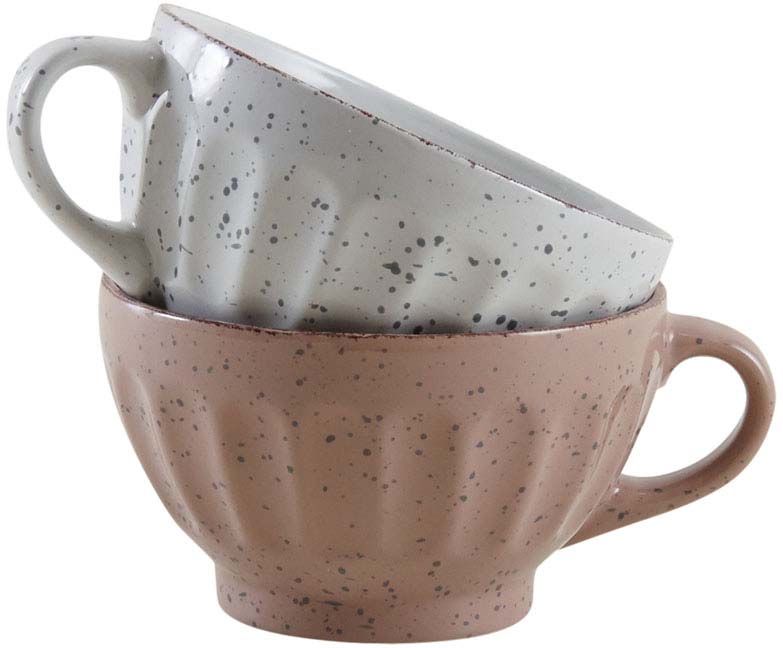 Bol vintage en grès avec anse terrazzo (lot de 2)