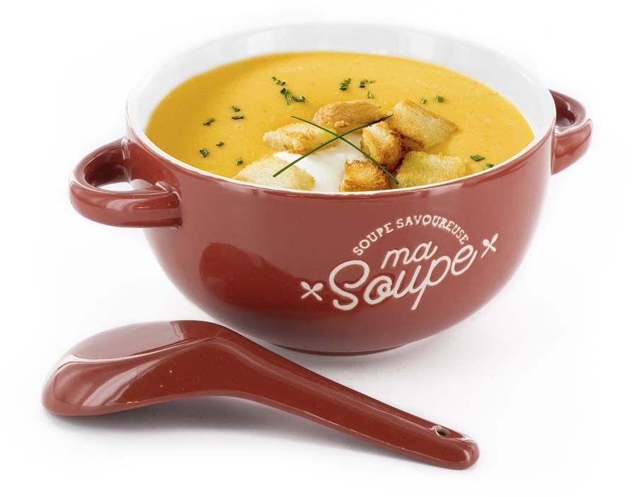 Bols à soupe xl avec cuillère 45 cl (lot de 3)