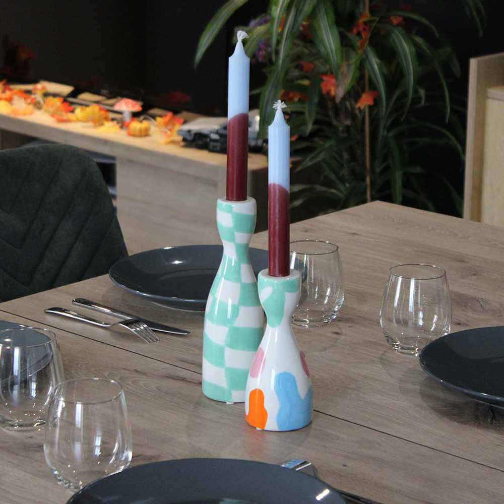 QMAAAYS Photophore En Céramique Avec Motif Fantôme Amusant - Pour Jardin, Thanksgiving, Halloween - Blanc 1