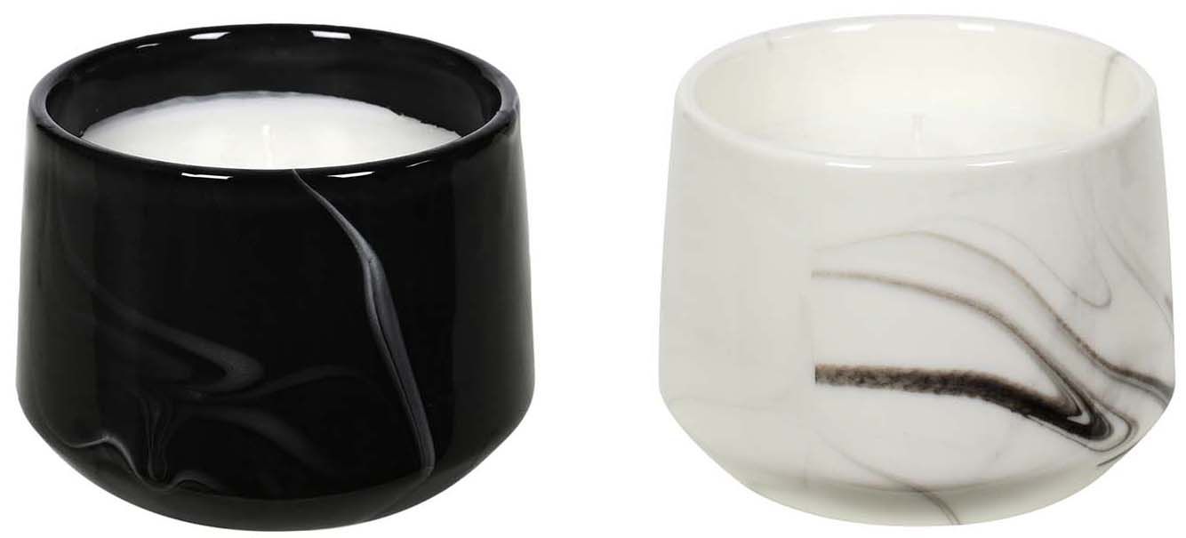 Bougie artisanale parfumée en argile - marbré - bougie ronde - bougie
