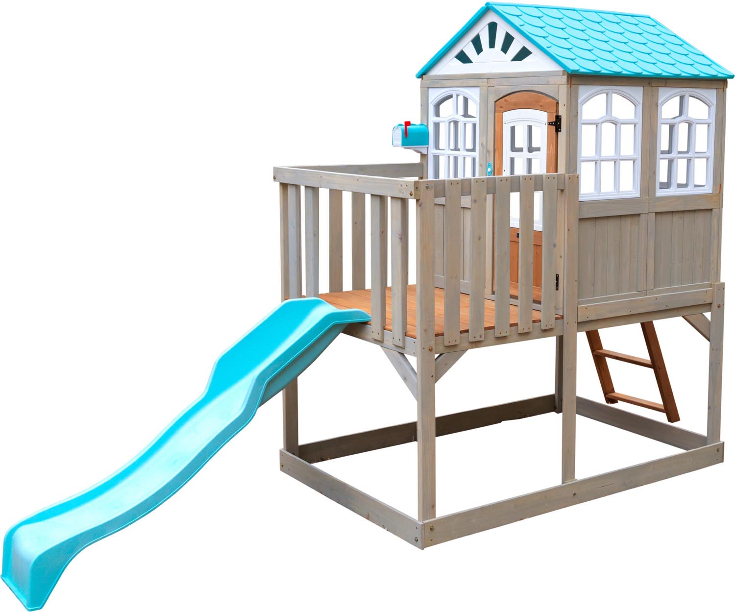 Cabane enfant en bois avec toboggan highline retreat
