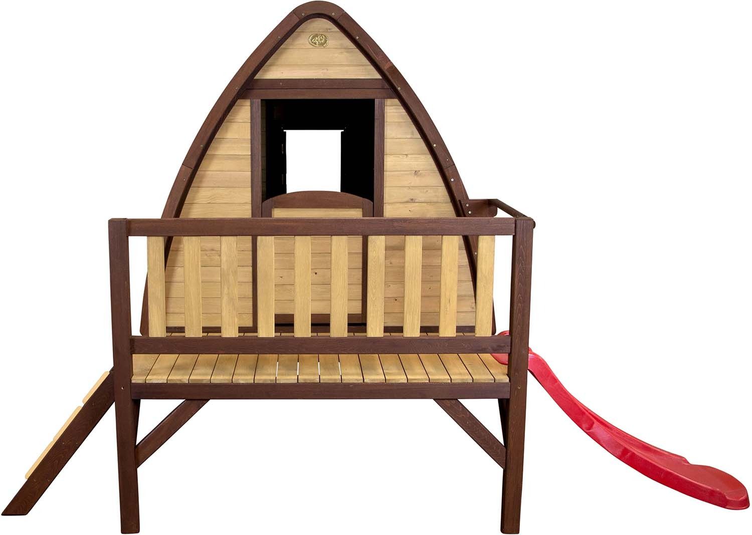 Cabane hutte  en bois avec terrasse et toboggan bali  xl