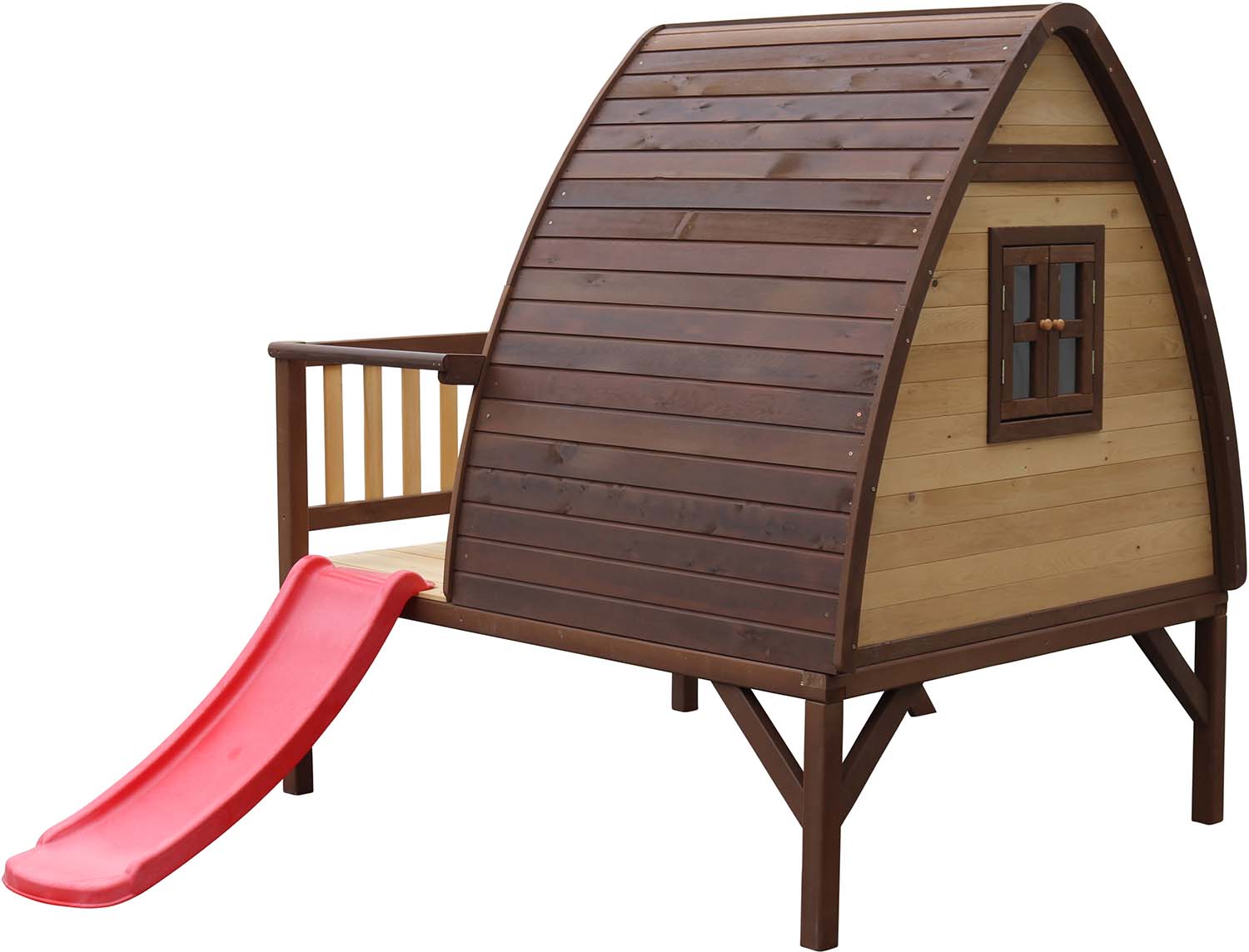 Cabane hutte  en bois avec terrasse et toboggan bali  xl