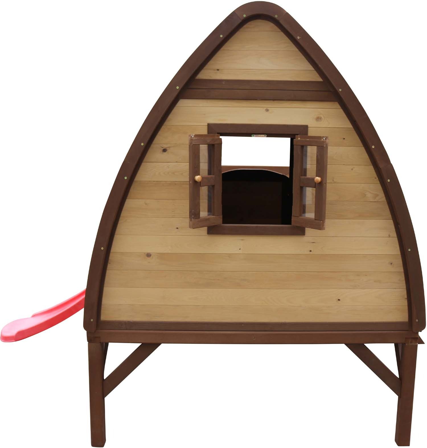 Cabane hutte  en bois avec terrasse et toboggan bali  xl