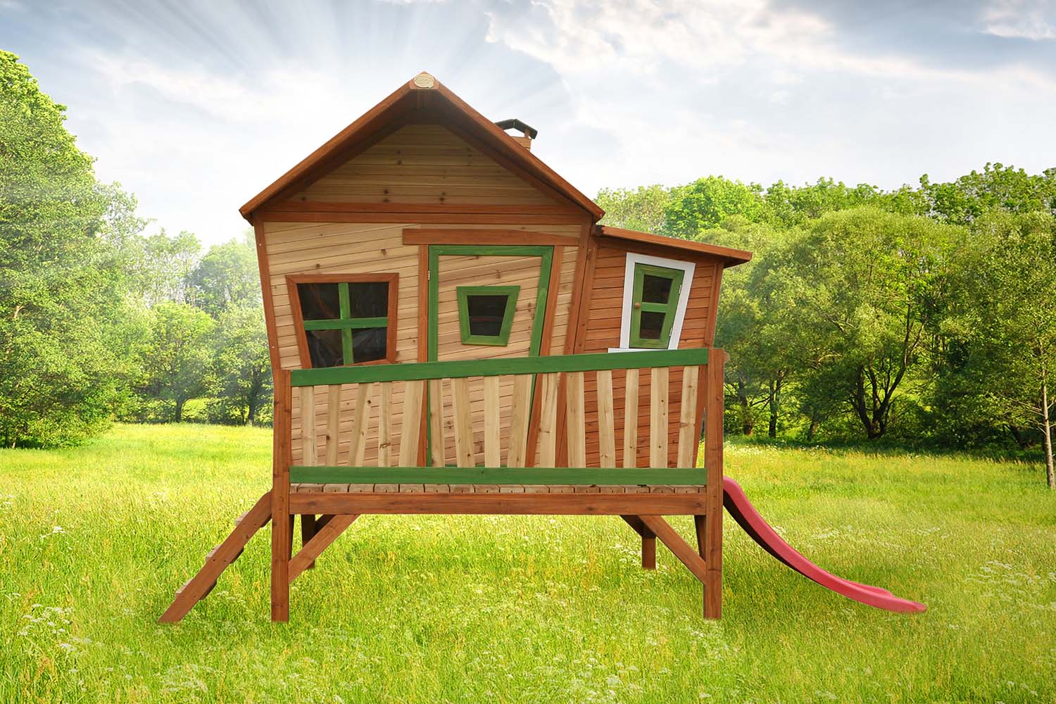 Cabane de jardin sur pilotis pour enfant emma