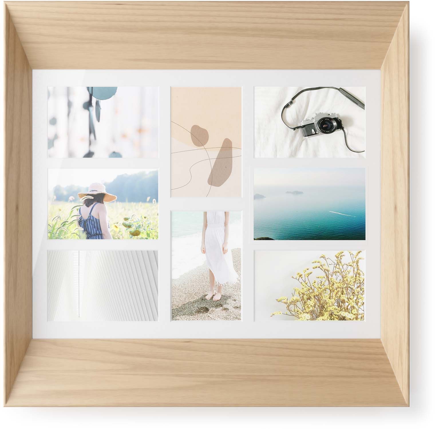 Cadre Photo Bois Blanc 20x25 Cm (8x10 Pouces) - Clip Mural Ou Bureau - Mariage, Décoration