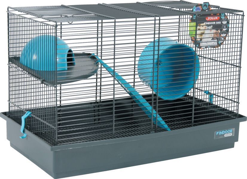 Cage petits rongeurs indoor (bleu)