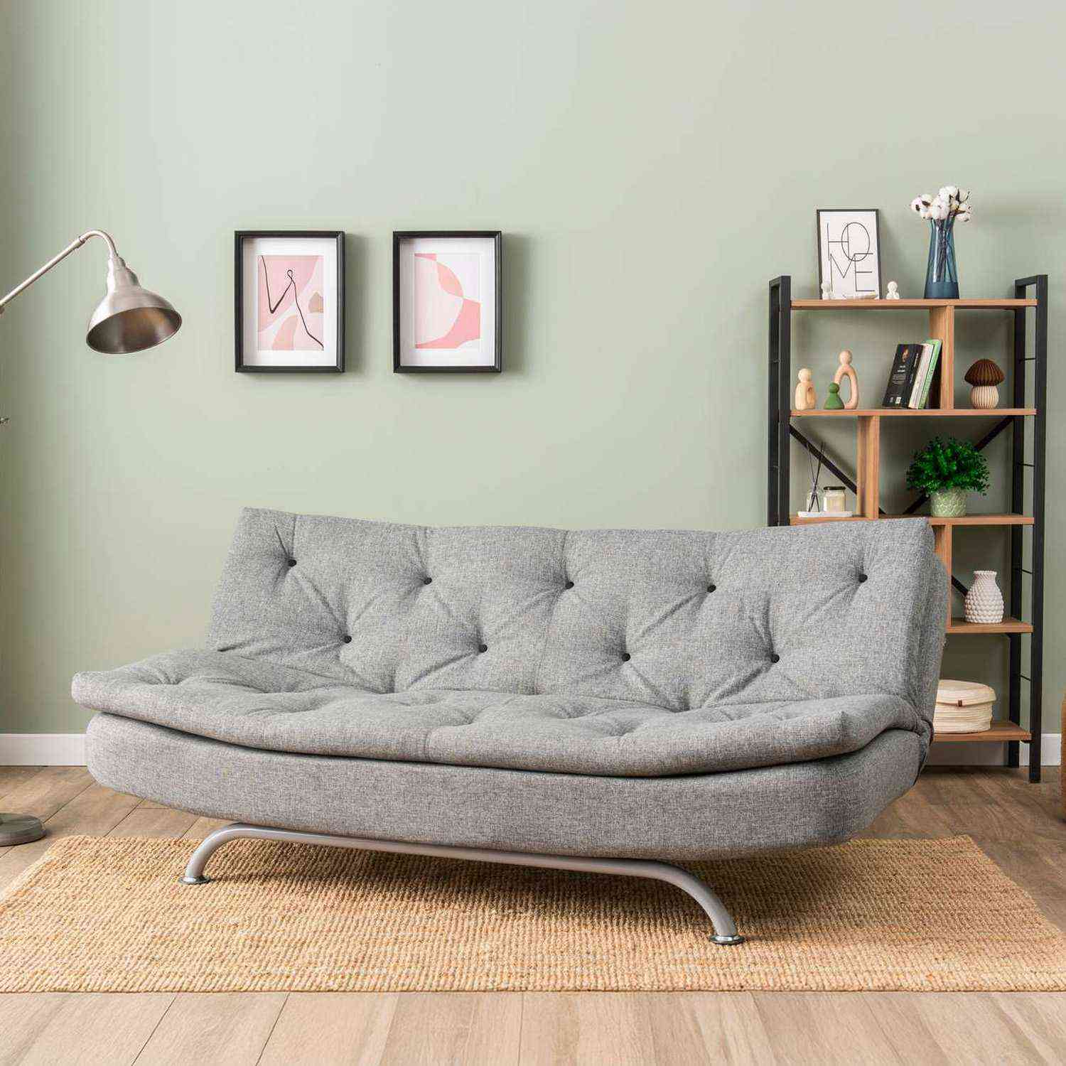 Canape Gris Clair Convertible