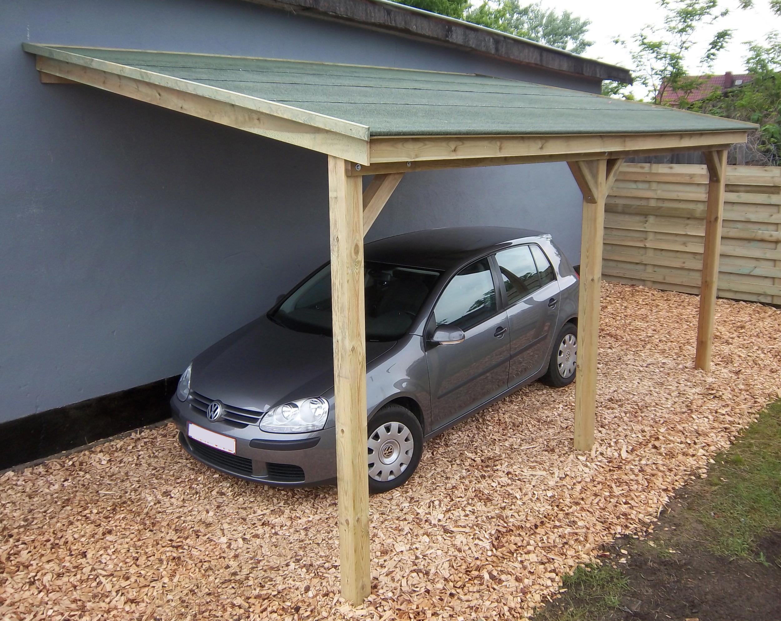 Carport à adosser en bois 3x5 m roof (sans option)