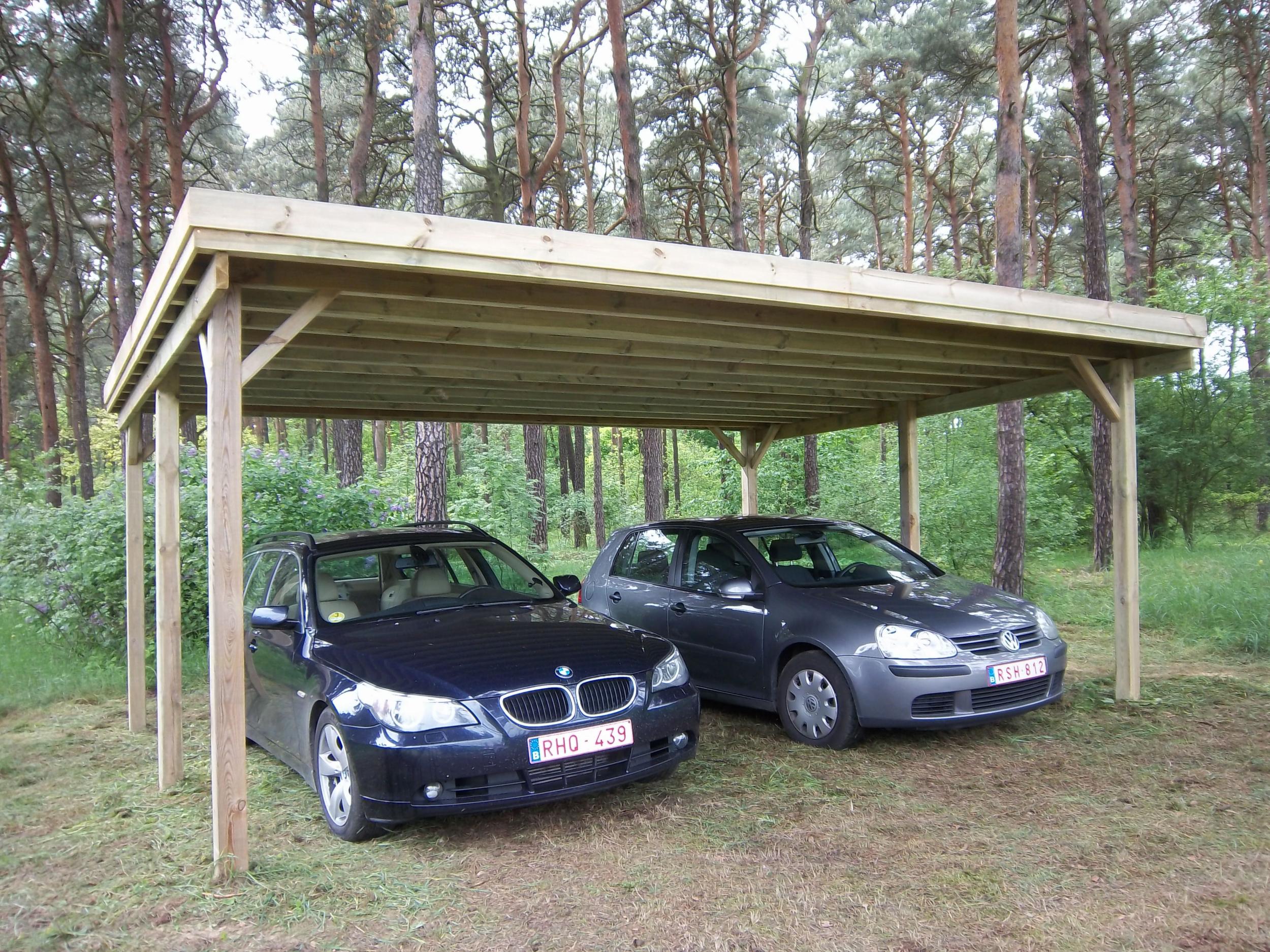 Carport double en bois basic (6 x 5 m)