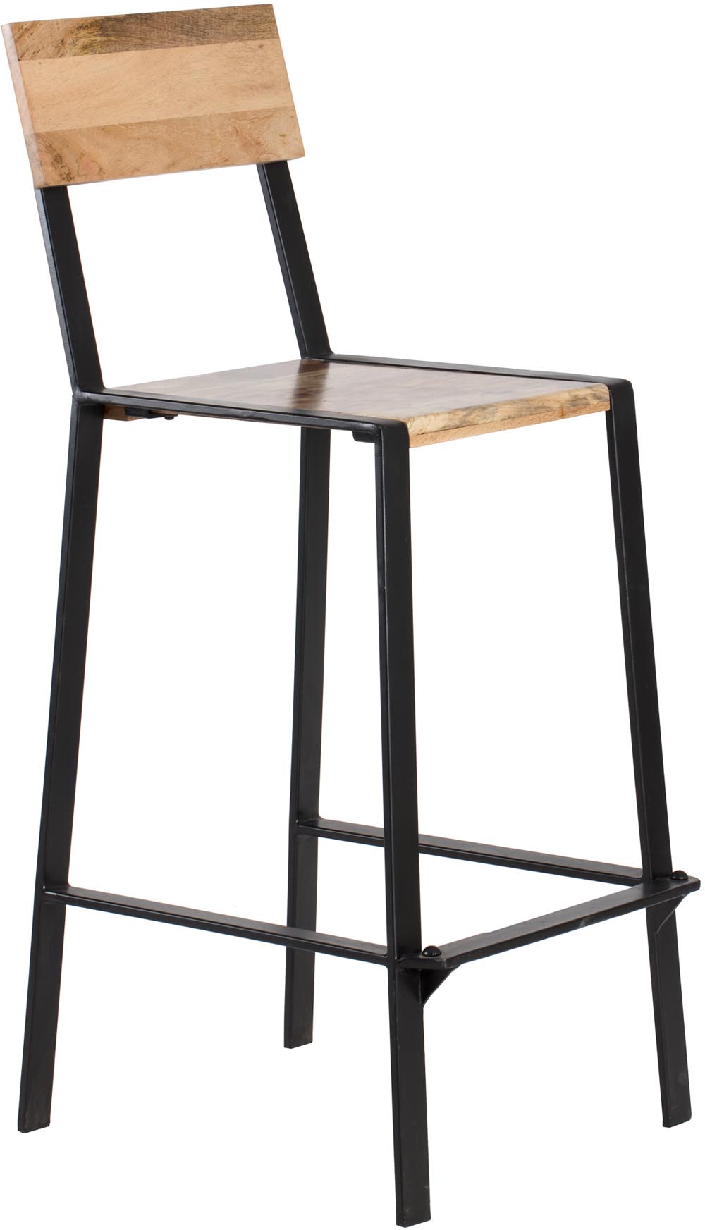 Chaise de bar bois de manguier et métal delphine