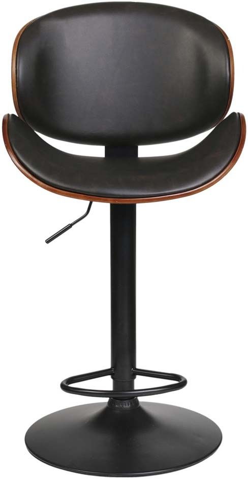 Chaise de bar bois et simili cuir reno