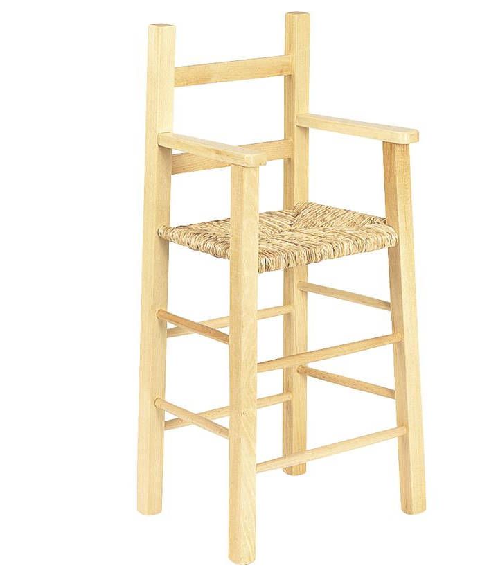 Chaise haute pour enfant en hêtre et roseau (naturel)