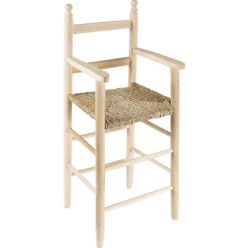 Chaise haute pour enfant en hêtre (brut)