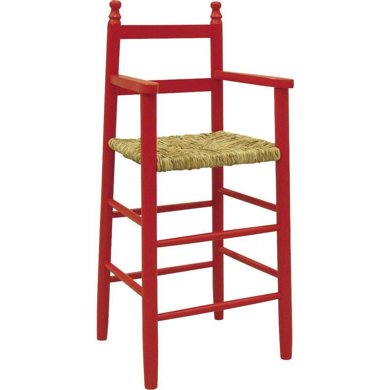 Chaise haute pour enfant en hêtre (rouge)