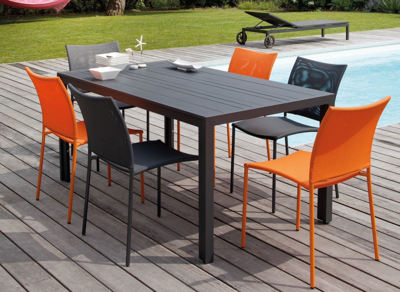 Chaise de jardin design bonbon (lot de 6) (orange)