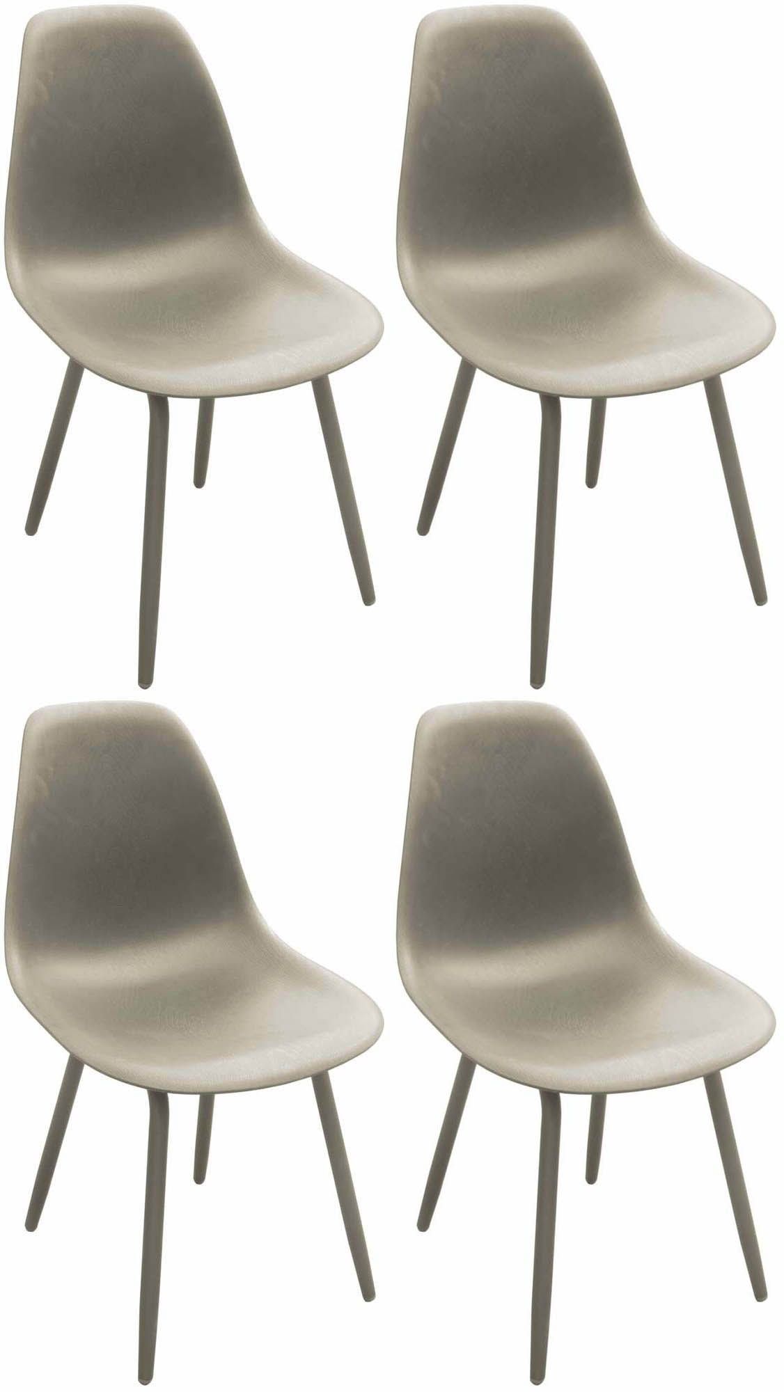 Chaise de jardin en résine moss (lot de 4) (taupe) Chaise de jardin en résine moss (lot de 4) (taupe)