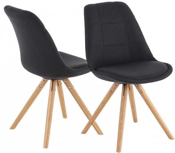 Chaise tissu et bois sweet (lot de 2) (gris foncé)