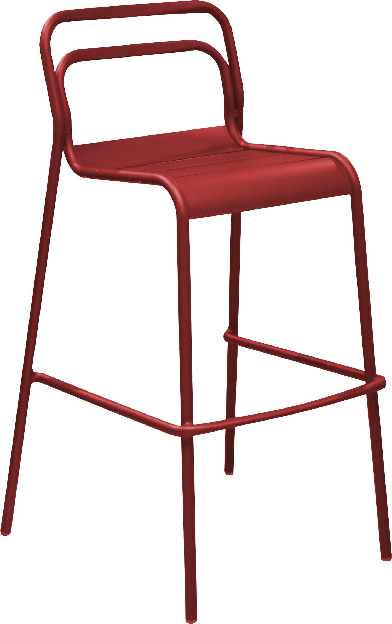 Chaises de bar en aluminium eos (lot de 4) (rouge)