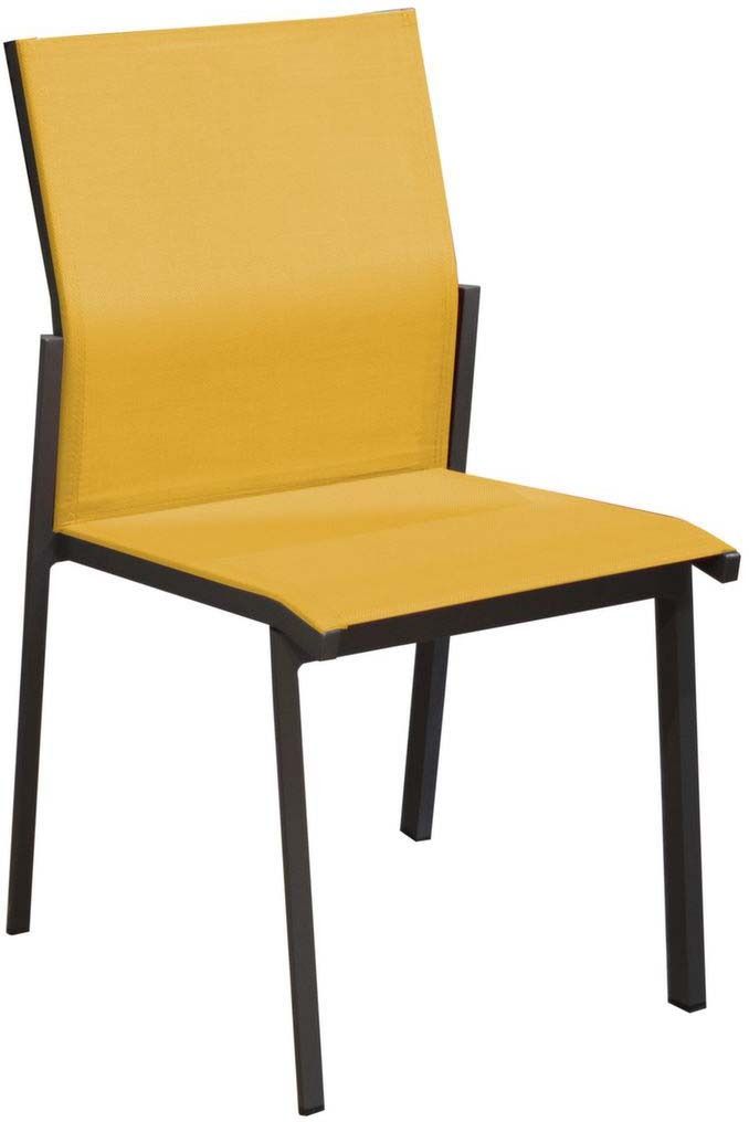 Chaises de jardin empilables delia (lot de 2) (gris, moutarde)