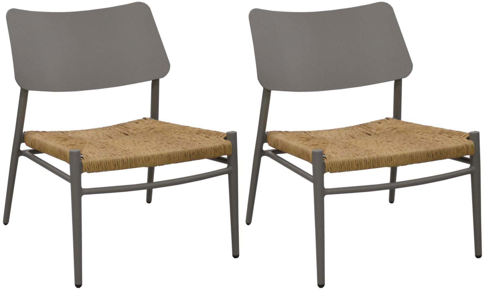 Chaises lounge jardin rétro en aluminium et résine dublin (lot de 2