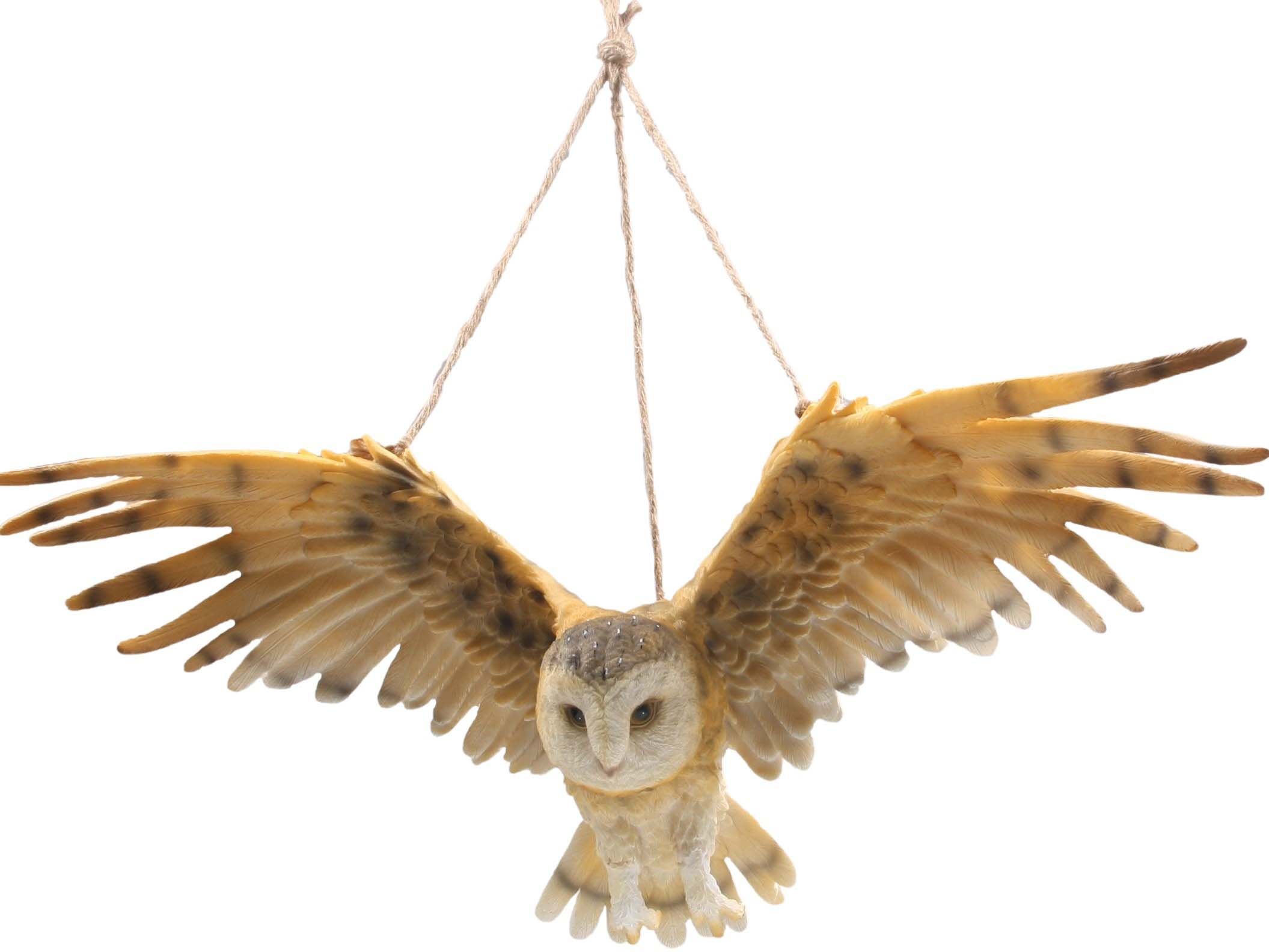 Chouette hulotte ailes ouvertes en résine