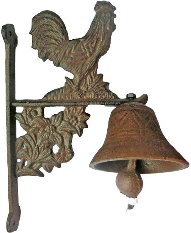 CLOCHE MURALE CLOCHE de porte cloche fonte décoration fer style antique 32cm EUR 83,90 - FR
