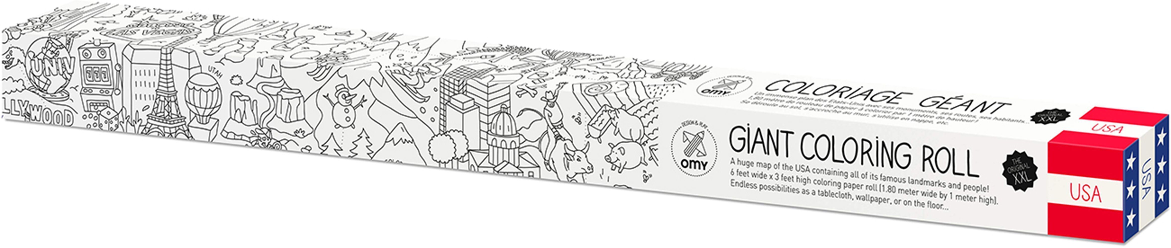 Solution Jardin Des Mots Monde 6 Coloriage xxl usa 180x100 cm (usa)
