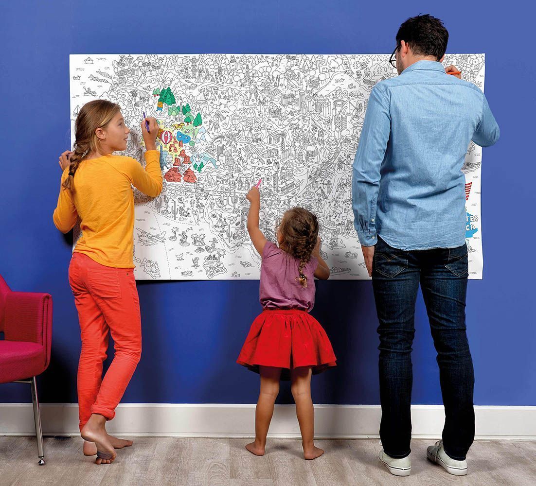 Solution Jardin Des Mots Monde 6 Coloriage xxl usa 180x100 cm (usa)