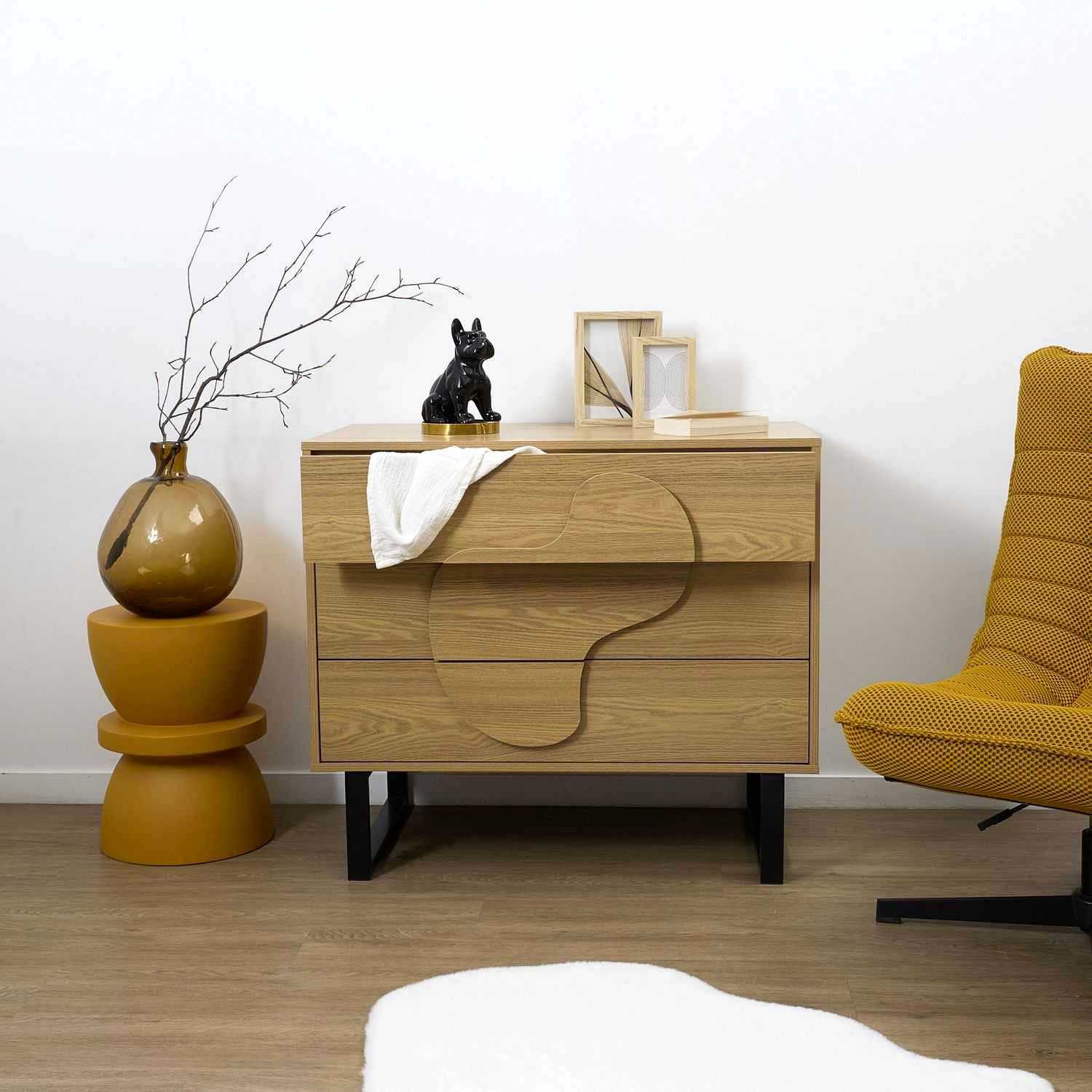 Commode en mdf et métal calypso