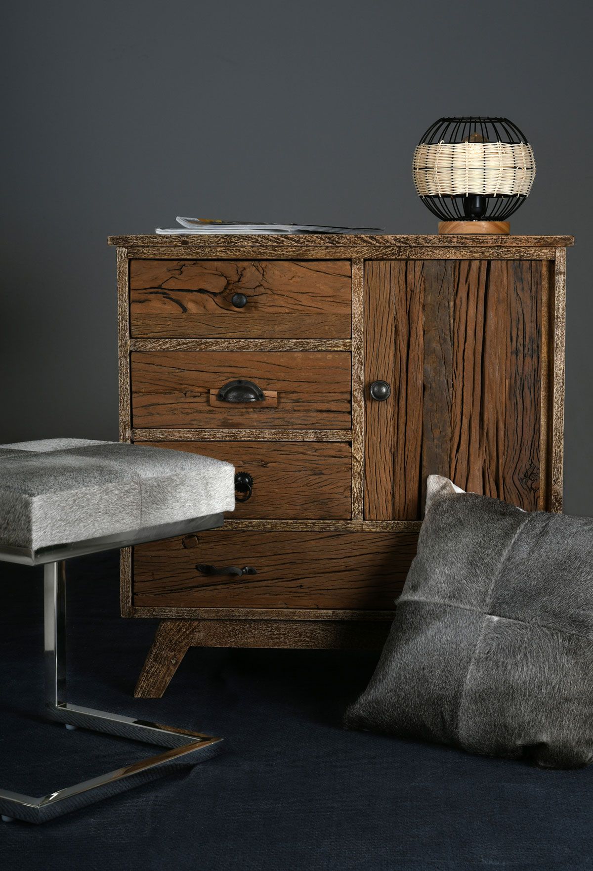 Petit organisateur de tiroirs en bois, petite commode de rangement vintage,  meuble de comptoir étroit -  France