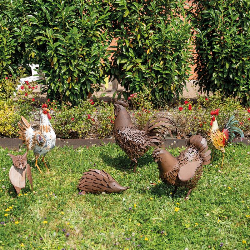 Yardwe Lot De 2 Piquets De Jardin Réalistes En Forme De Coq De Poule Pour Jardin, Pelouse, Décoration Extérieure