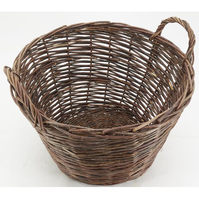 Corbeille En Osier Fait Main - Forme XVIIIe Siècle - Vintage - Dimensions 37x26x14 Cm