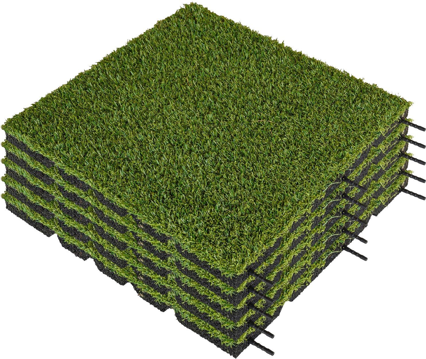 Dalle amortissante effet gazon 50 x 50 cm (lot de 5)