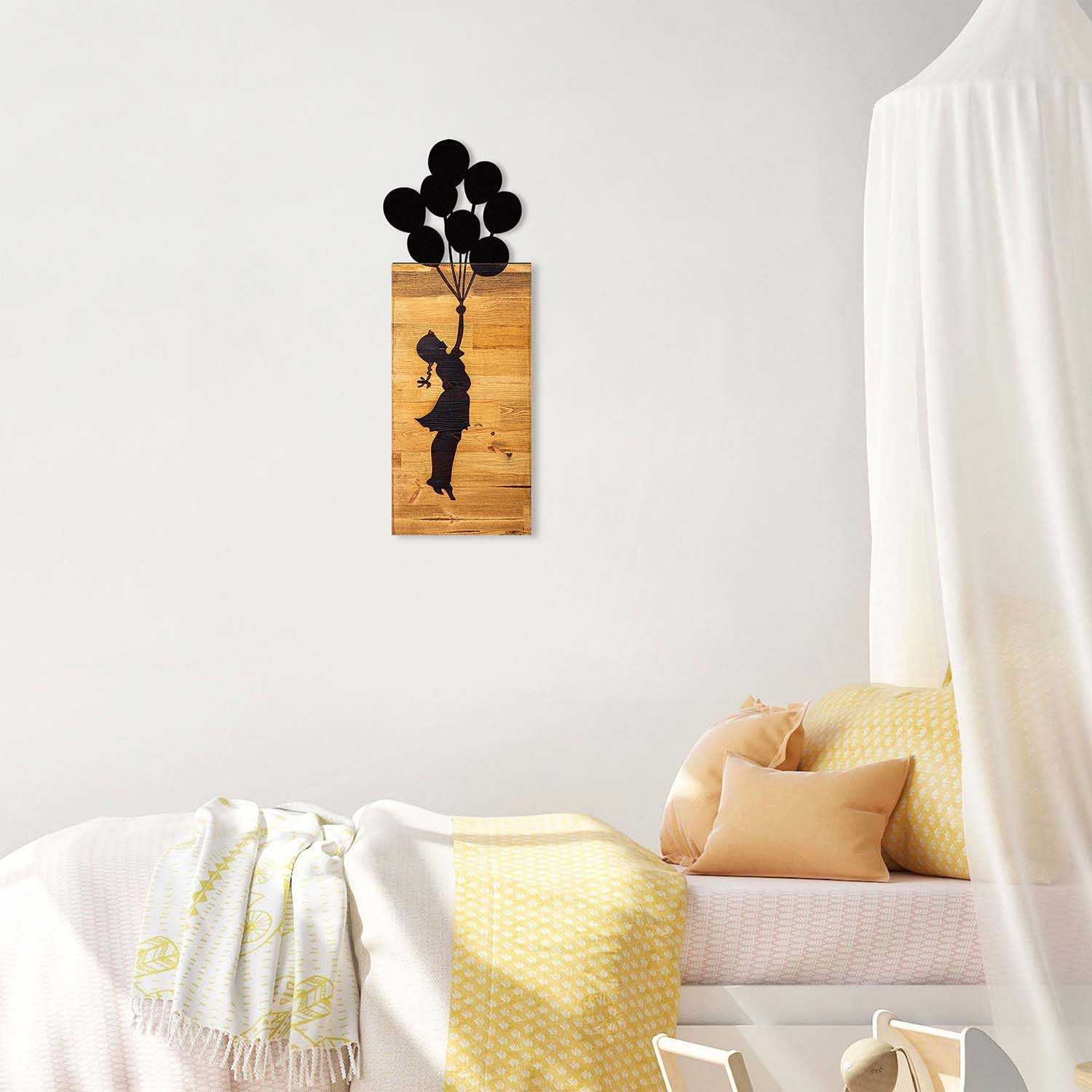 Décoration murale en bois -cadre 58.5x40cm - Noir