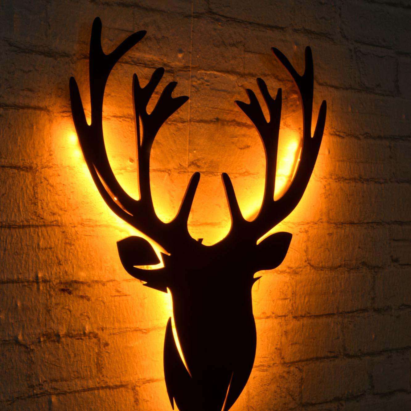 Sculpture Cerf En Métal Vintage - Noir - Décoration Animalière - Occasion