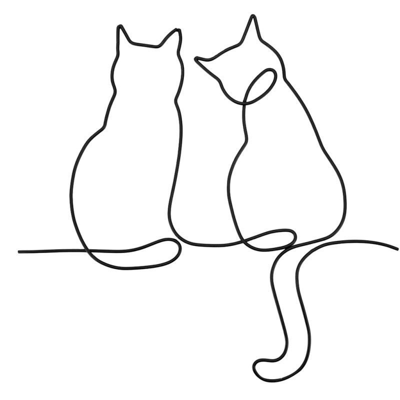 Décoration Murale Minimaliste En Métal Avec Chat : Décoration Géométrique Suspendue En Acier - France