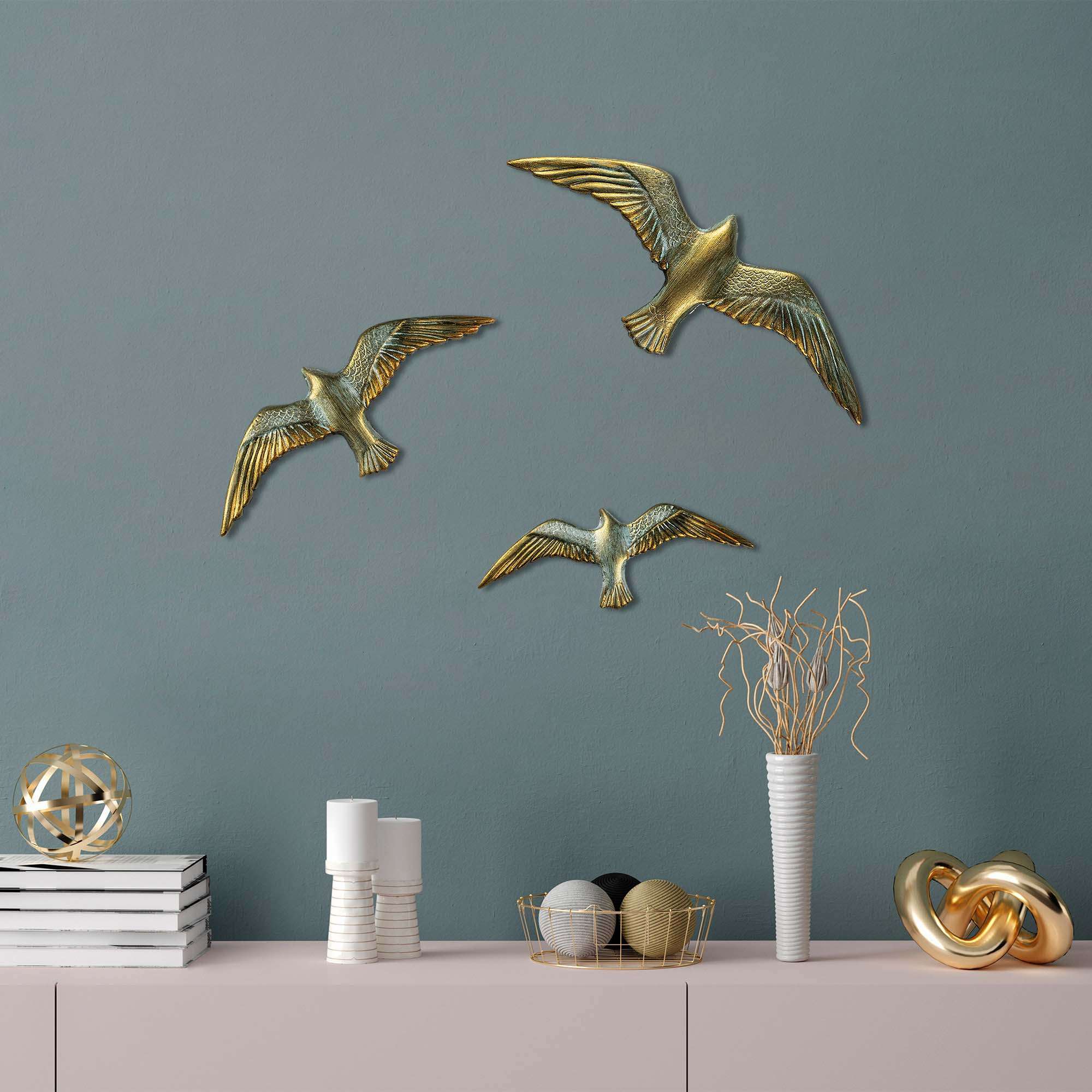 Décorations Murales Hirondelles En Fonte - Lot De 3 - Style Rétro 3D - Pour Intérieur Et Extérieur - Décoration Maison Et Murale