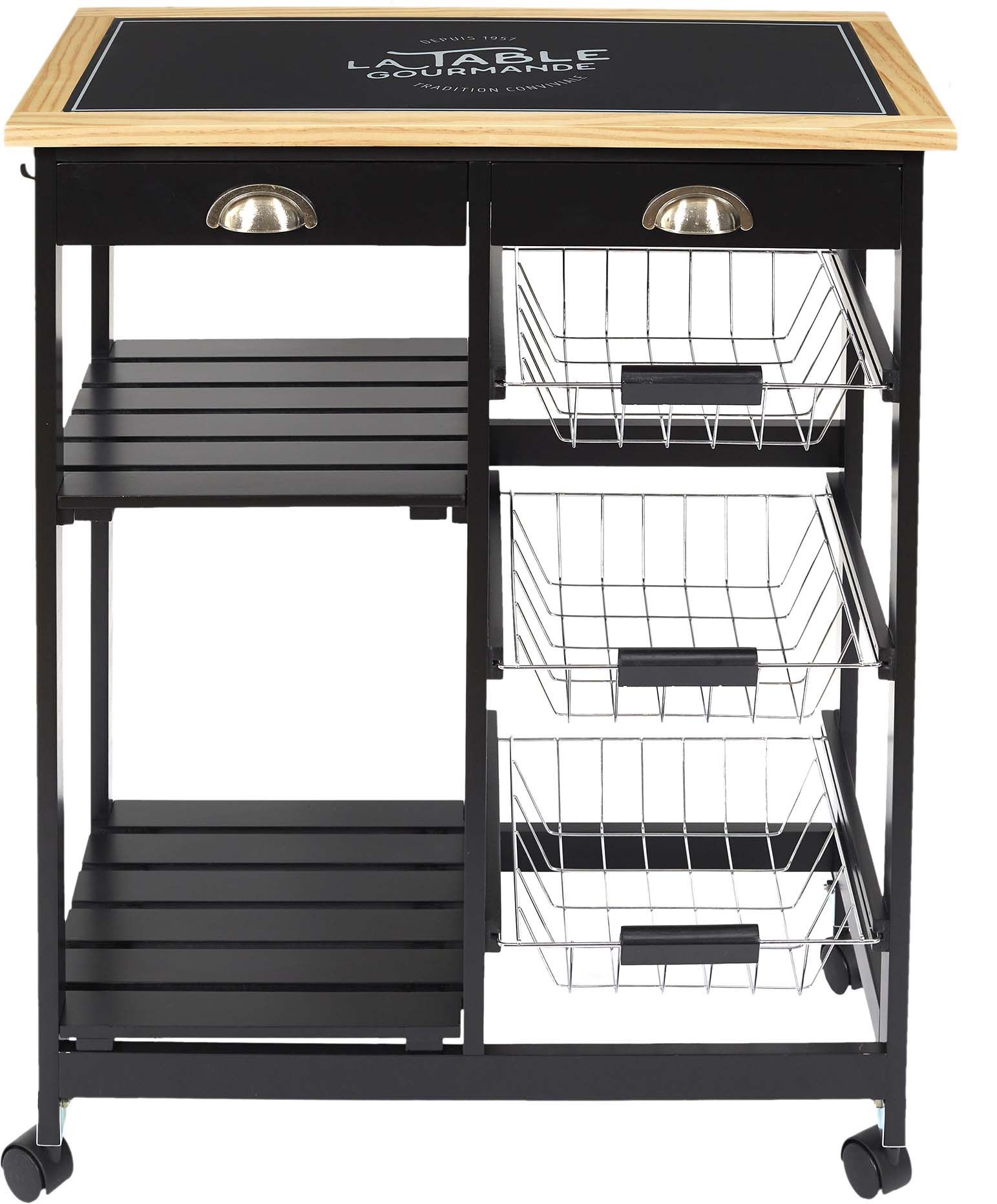 Desserte de cuisine à roulettes bistrot