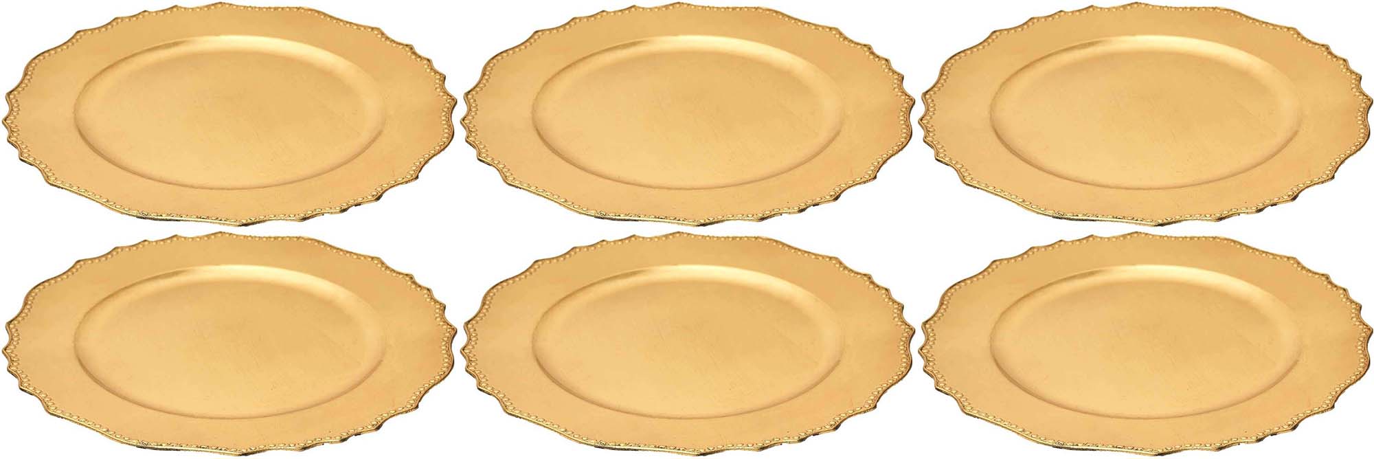 Dessous d'assiette en plastique doré royal (lot de 6) - Conforama