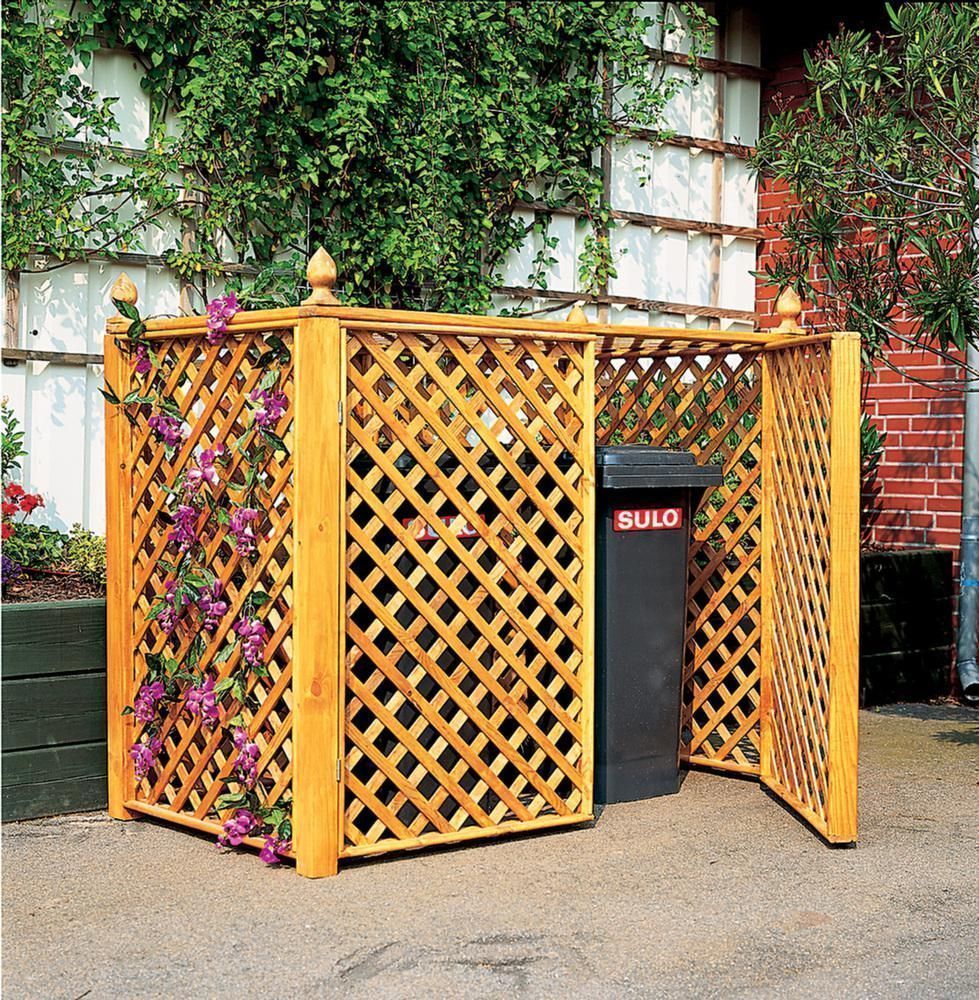 Double cache conteneur en pin traité