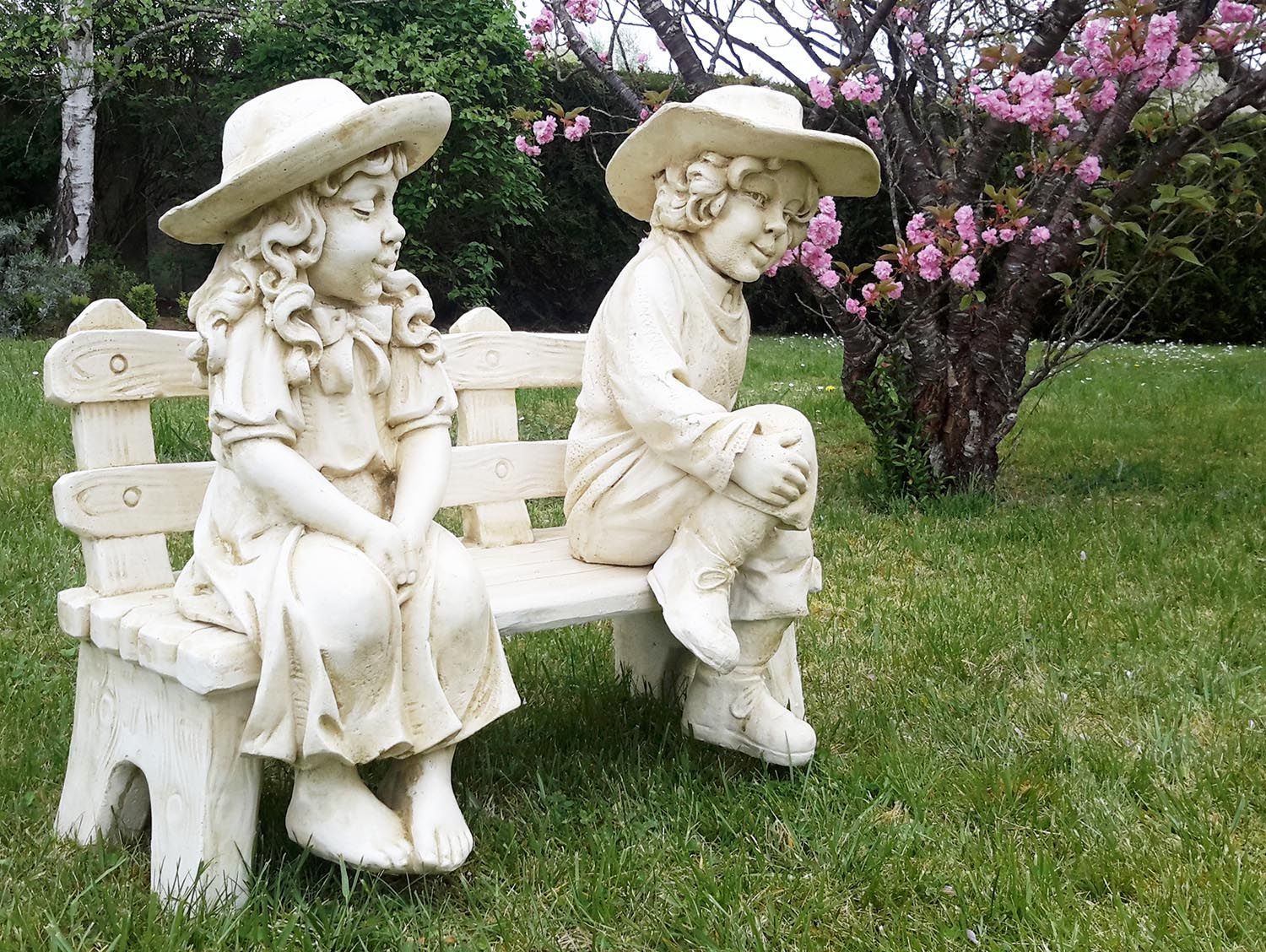 statue de jardin zen en béton de ciment en forme de maison