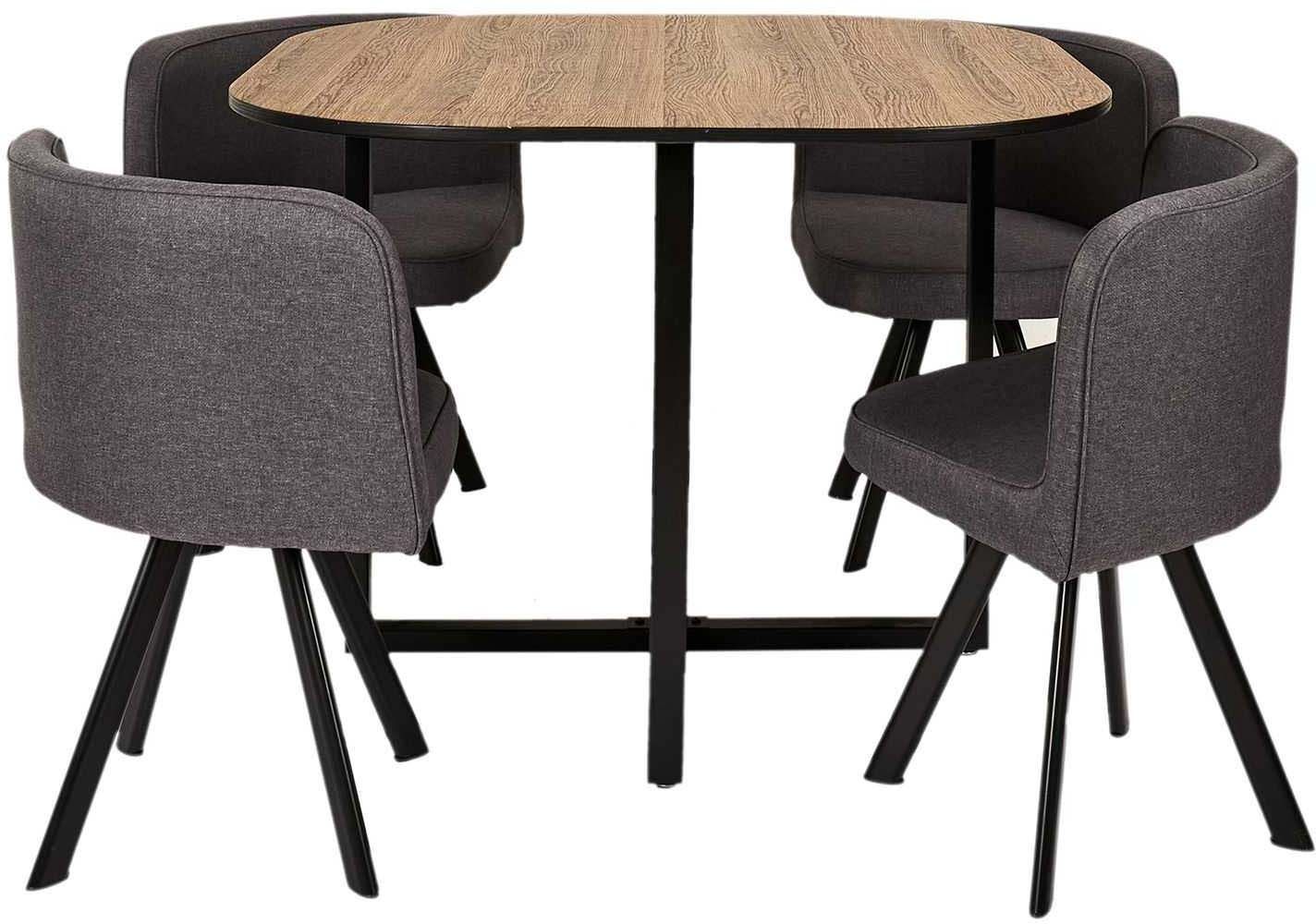 Ensemble table carrée et chaises encastrables june