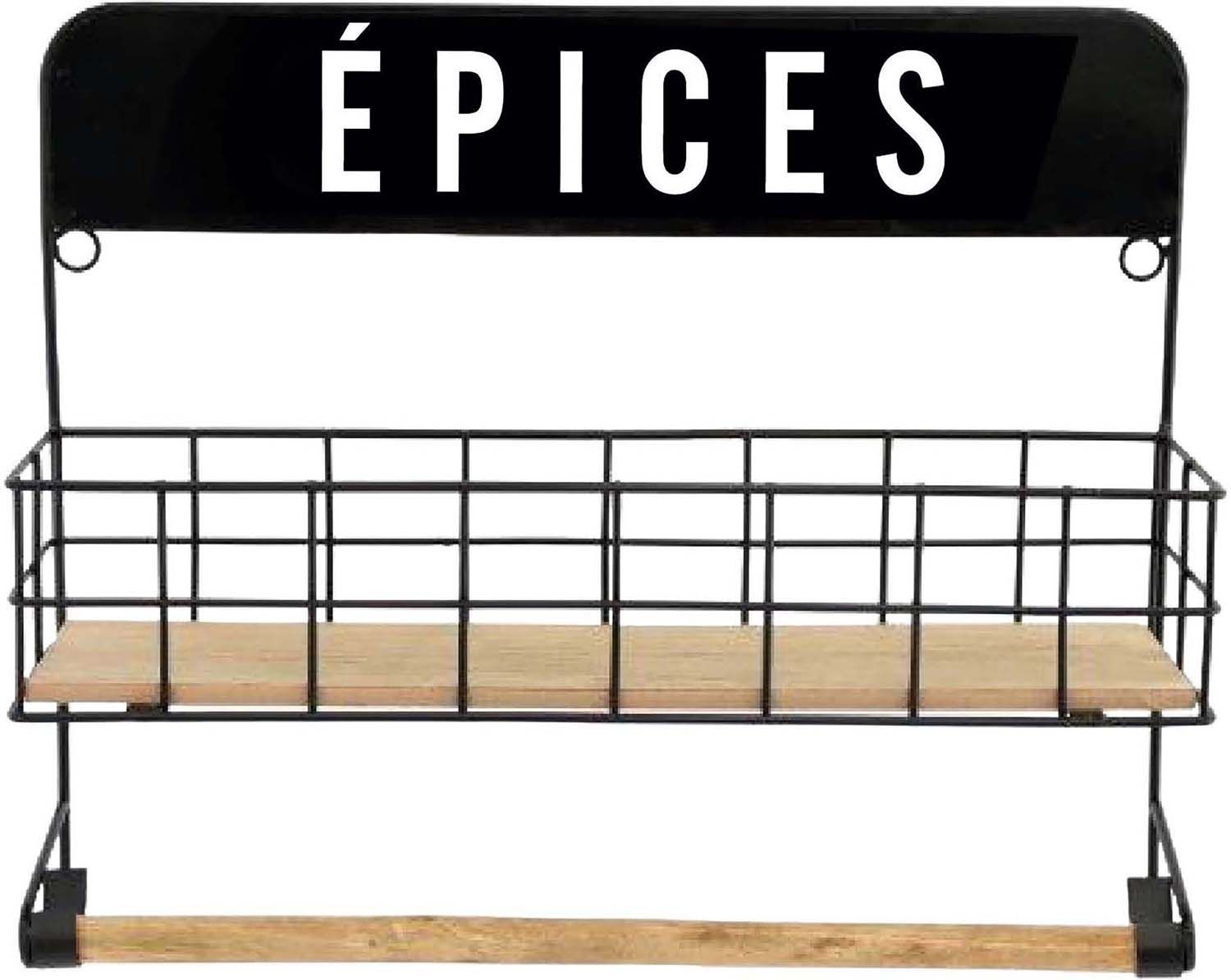 Etagère à épices murale avec support à essuie-tout